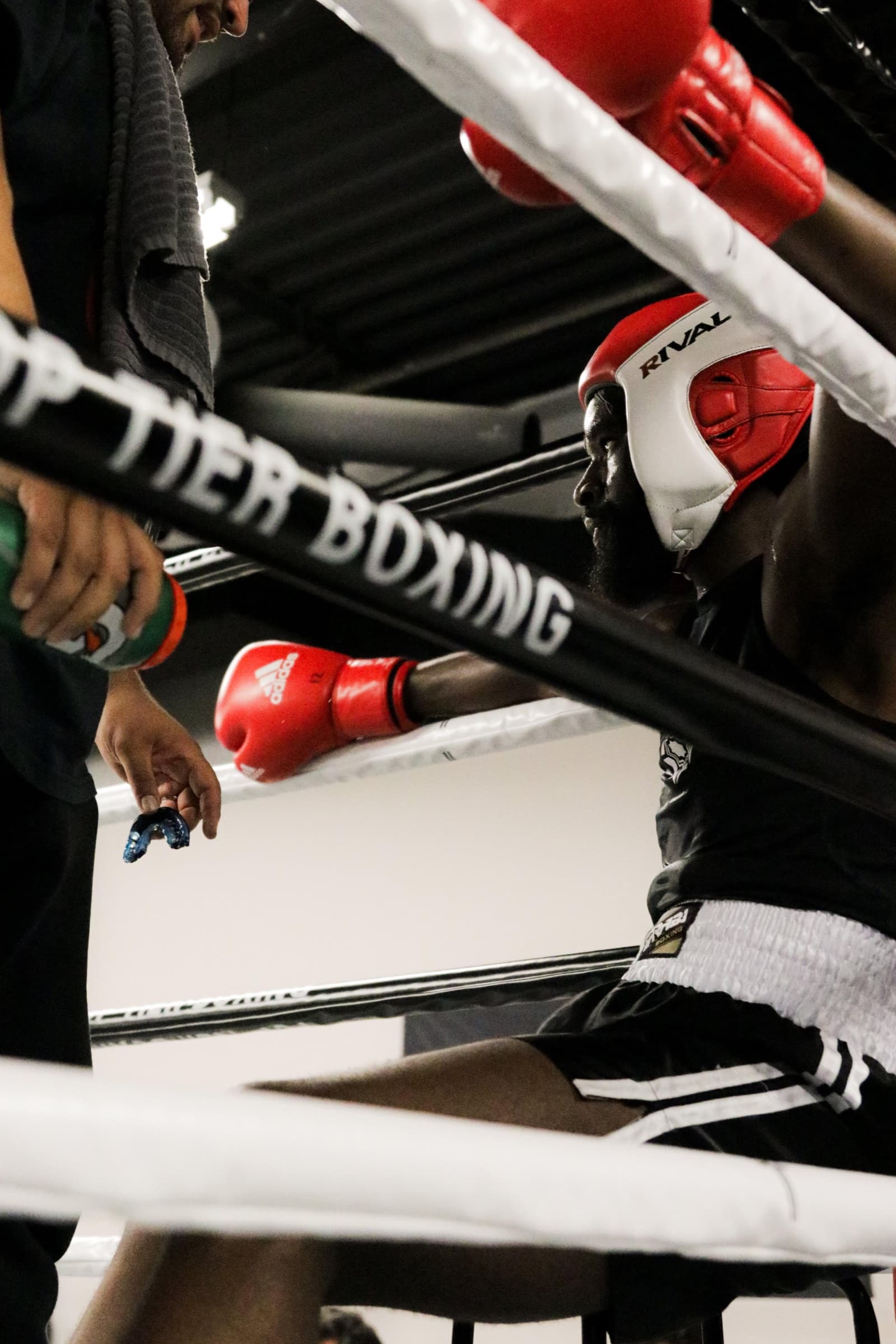 Fighter in the corner between rounds